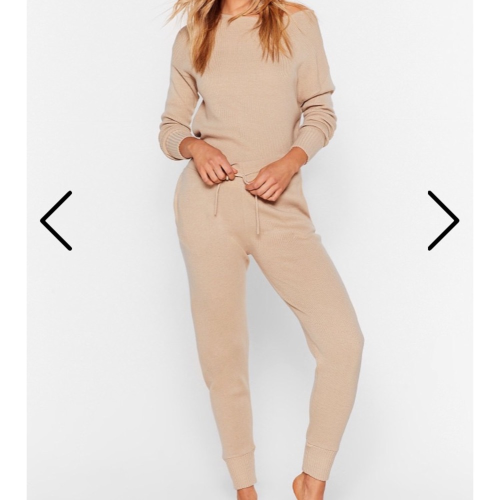 Nasty Gal Knit Sweater and Jogger Loungewear Set